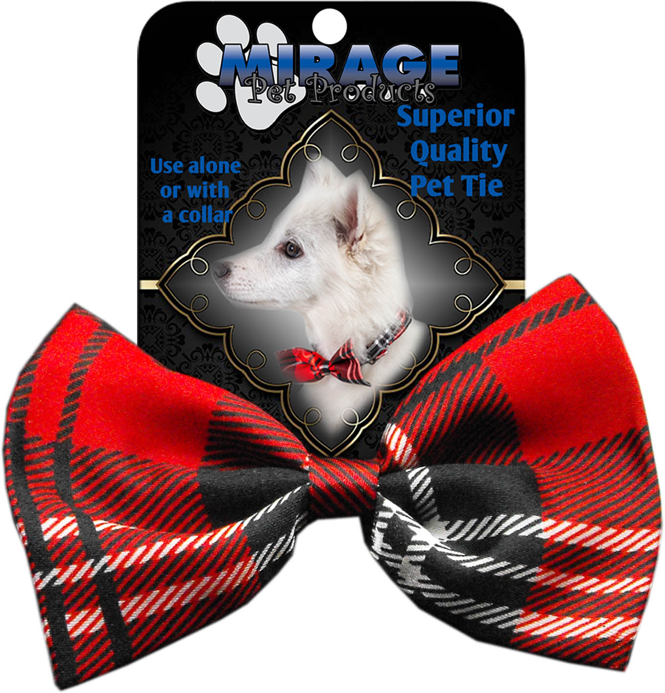 Dog Bow Tie Plaid Red